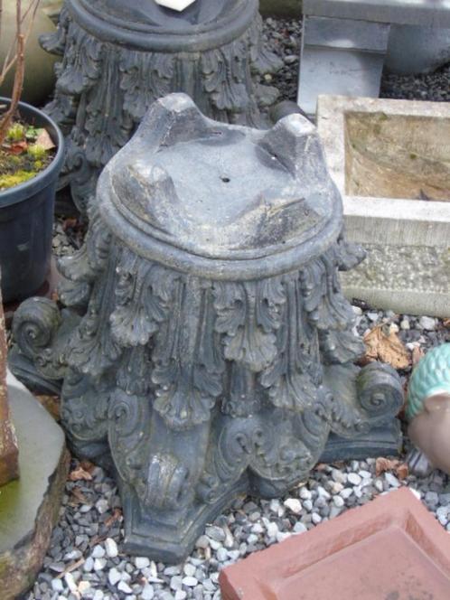 sokkel, stenen kolomsteunbasisset van 4 stuks!, Tuin en Terras, Tuinmeubel-accessoires, Zo goed als nieuw, Ophalen