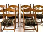 6 vintage eikenhouten stoelen, Huis en Inrichting, Ophalen