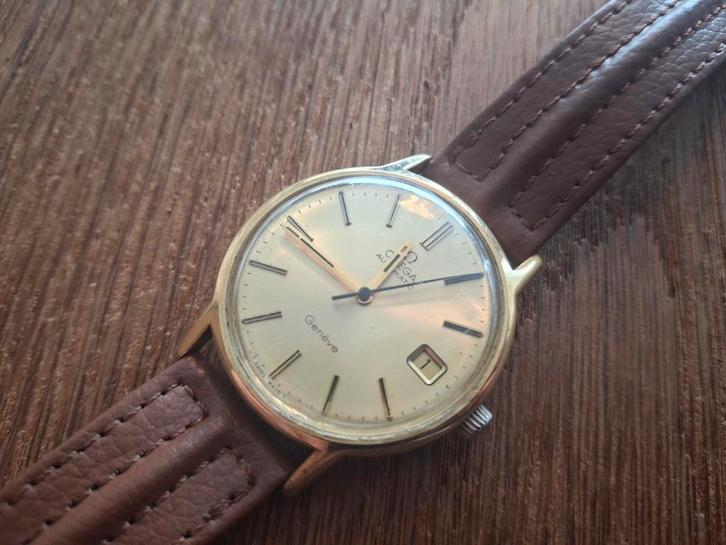 Prachtige Vintage Omega Genève Automatic (Verguld), Handtassen en Accessoires, Horloges | Antiek, Omega, Onbekend, Verguld, Ophalen of Verzenden