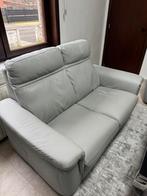 Salon en cuir gris clair d'occasion à vendre, Enlèvement, Utilisé, Quatre personnes ou plus, Cuir