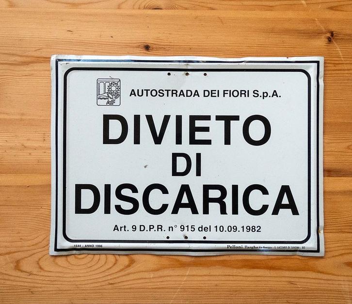 Te koop Italiaans verbodsbord, Verzamelen, Overige Verzamelen, Gebruikt, Ophalen of Verzenden