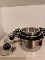 AMC Wasserlos pottenset 3-delig (geen inductie), Huis en Inrichting, Ophalen, Zo goed als nieuw, Keramische plaat