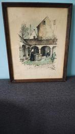 kader Begijnhof Brugge 1959 Maurits Dousselaere  29x36, Antiek en Kunst, Ophalen of Verzenden
