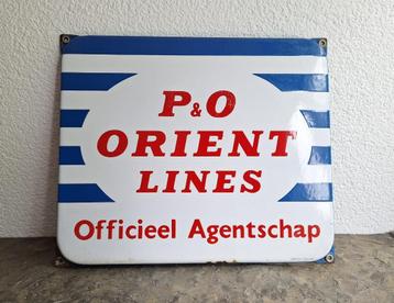 Emaille reclamebord P&O Orient Lines beschikbaar voor biedingen
