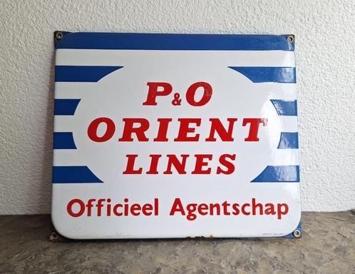 Emaille reclamebord P&O Orient Lines, Verzamelen, Merken en Reclamevoorwerpen, Gebruikt, Reclamebord, Ophalen of Verzenden