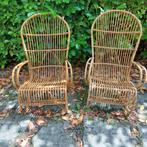 2  vintage rotanstoelen, Tuin en Terras, Tuinstoelen, Ophalen, Gebruikt