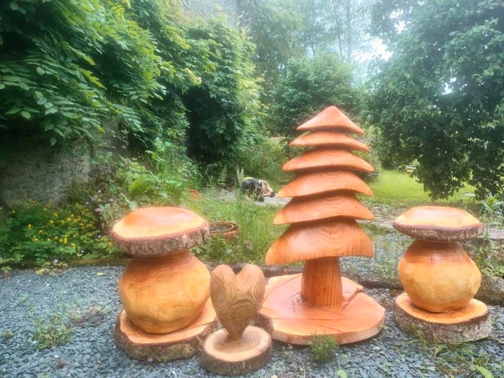 Champignons sculptés, Tuin en Terras, Tuinmeubel-accessoires, Ophalen of Verzenden