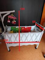 kinderbed op wielen, Ophalen, Wit, Hout