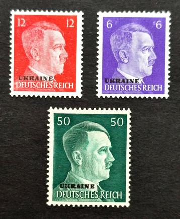 Dt.Reich: 3X WOII bezettingszegels Oekraïne 1941