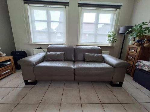 Lederen salon (3-zit, 2-zit, relaxzetel en poef), Huis en Inrichting, Zetels | Zetels, Gebruikt, Rechte bank, Overige maten, 200 tot 250 cm