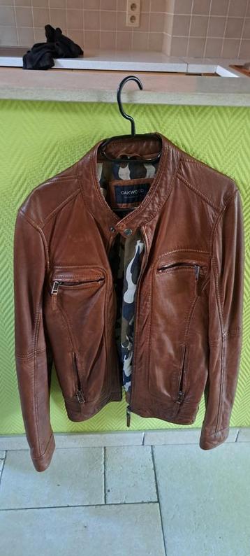 Veste en cuir brune oakwood (taille M) disponible aux enchères