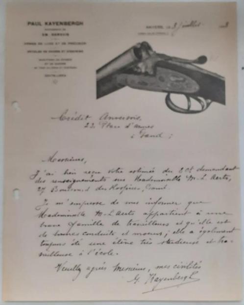 1928+Anvers+Arme de luxe+Paul Kayenbergh+lettre a en-tête, Collections, Objets militaires | Seconde Guerre mondiale, Armée de terre