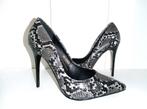 Pumps/hoge hakken - zwarte en grijze pythonpatronen - 37, Pumps, Verzenden, Zwart, Nieuw