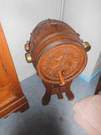 ancien bar forme de tonneau sur pieds - bois et metal, Enlèvement, Bois