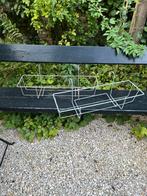 ANTIEKE IJZEREN BLOEMBAK HANGERS 2 STUKS, Tuin en Terras, Ophalen of Verzenden, Zo goed als nieuw, Rechthoekig, Metaal