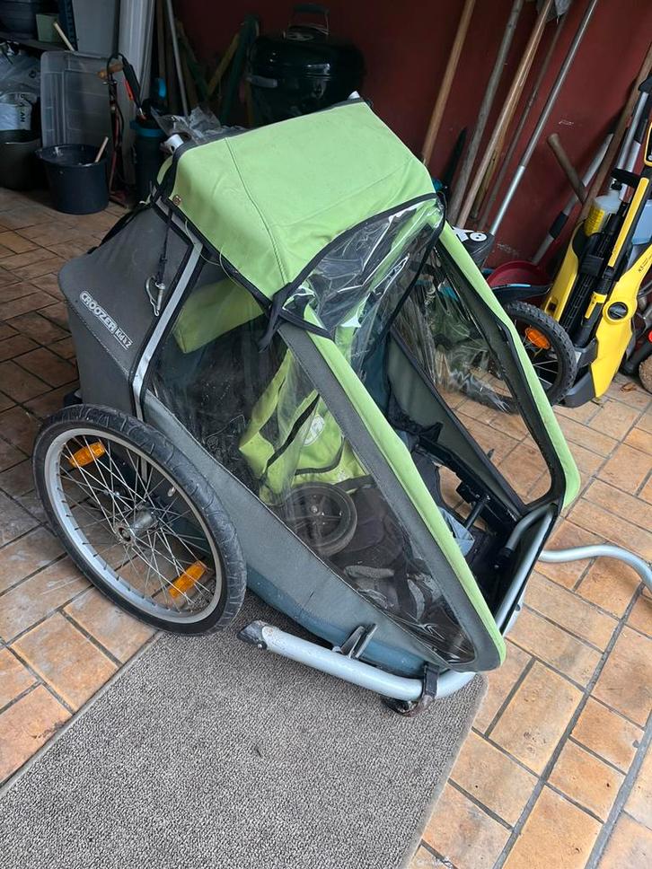 Croozer for 2 fietskar, Fietsen en Brommers, Fietsaccessoires | Aanhangwagens en Karren, Gebruikt, Kinderkar, 20 tot 40 kg, Vering