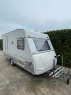 Caravelair 400 lichtgewicht, Serviceluik, Bedrijf, Treinzit, Vast bed