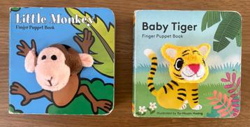 2 Vingerpopboekjes (Little Monkey & Baby Tiger) beschikbaar voor biedingen