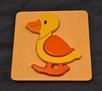 Houten puzzel eendje (4 stuks), 2 tot 4 jaar, Ophalen of Verzenden, Zo goed als nieuw, Van hout