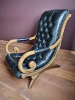 Chesterfield fauteuil met voetenbank, Ophalen