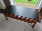 Table de salon vintage en chêne et tablette schiste, Ophalen, Gebruikt, Rechthoekig, Eikenhout