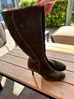 Laarzen in groene nubuck met fantasie stuksels, maat 40, Ophalen, Zo goed als nieuw, Hoge laarzen