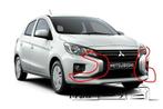 Mitsubishi space star chrome lijst voorbumper SET nieuw, Auto-onderdelen, Nieuw, Voor, Mitsubishi, Bumper