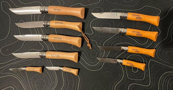 Set van 10 Opinel messen – Inox & Carbone alles in één keer, Huis en Inrichting, Keuken | Bestek, Nieuw, Los bestek, Inox of Chroom