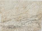 Onbekende BE Maker 17e eeuw krijttekening "Landschapje", Antiek en Kunst, Ophalen