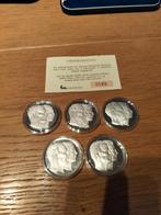 150 jaar Belgische dynastie 5-penningen massiefsilver 31,1 g, Postzegels en Munten, Munten | België, Ophalen of Verzenden