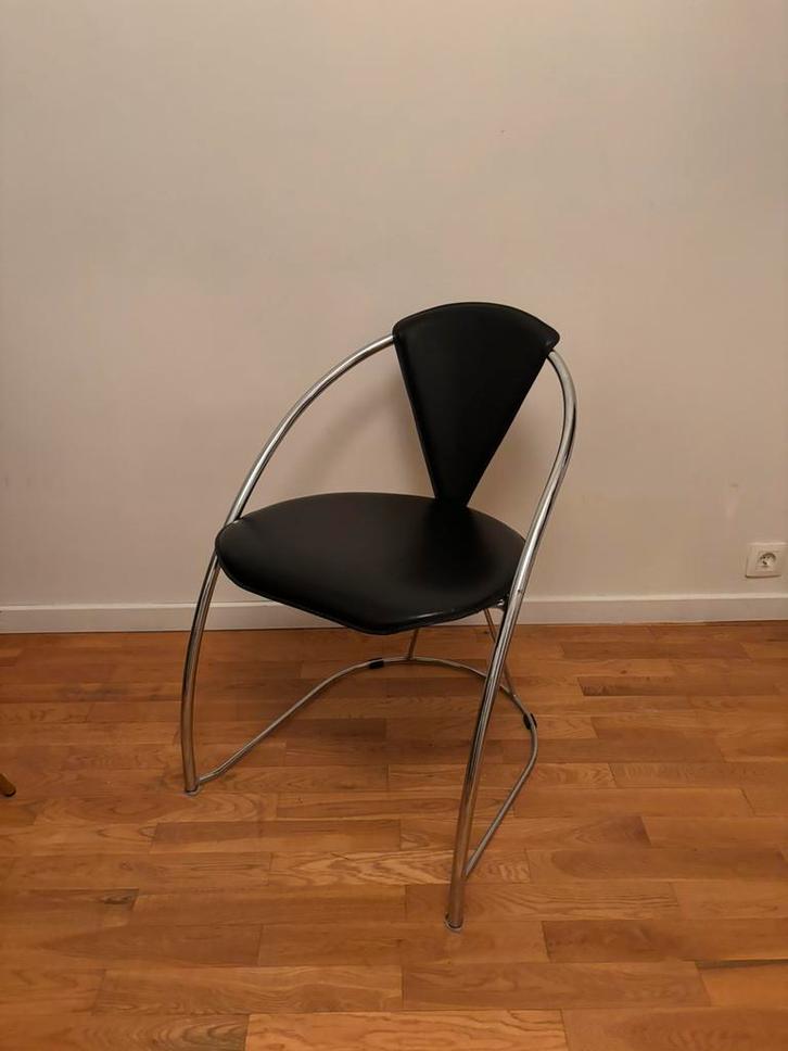 Italian modern stoelen – set van 3, Maison & Meubles, Chaises, Utilisé, Trois, Métal, Noir, Enlèvement