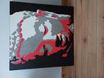 4 grote kaders canva buddha 90 op 90 cm, Antiek en Kunst, Ophalen