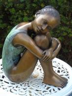 Standbeeld van een zittend meisje in brons, super!, Tuin en Terras, Tuinbeelden, Ophalen, Nieuw, Overige materialen, Overige typen