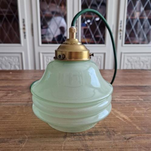 Origineel vintage Art-Deco glazen hanglamp., Antiek en Kunst, Antiek | Verlichting, Ophalen of Verzenden