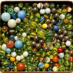 Lot de 300–350 billes – verre & acier, Enlèvement ou Envoi, Utilisé