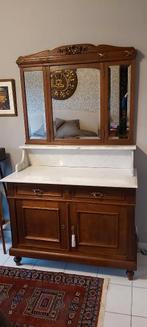 commode met marmeren blad en spiegel, Huis en Inrichting, Ophalen, Gebruikt, Minder dan 150 cm, Minder dan 100 cm