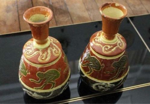2 Beaux vases en faïence vernissée L.S.V, art déco - 1930, Antiquités & Art, Antiquités | Vases, Enlèvement ou Envoi