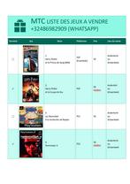 MTC liste des jeux à vendre, Enlèvement