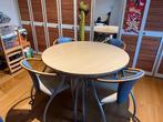 ronde tafel met 4 stoelen, Huis en Inrichting, Ophalen, Gebruikt, 100 tot 150 cm, Rond