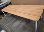 Tuintafel 270 cm- Teak blad met wit aluminium frame, Ophalen, Nieuw, Aluminium