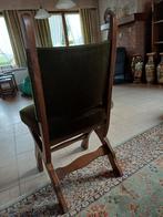 6 eiken stoelen met groene stoffen bekleding, Huis en Inrichting, Ophalen, Zo goed als nieuw, Overige kleuren, Hout