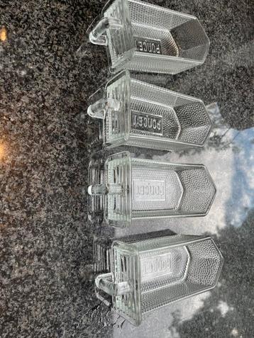 4x tiroir verre ancien poncet, Enlèvement ou Envoi
