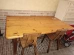 Table à manger en bois massif chaîne avec 6 chaises., Maison & Meubles, Comme neuf, Enlèvement ou Envoi