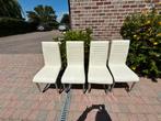 Lot de 4 chaises blanches, Ophalen, Gebruikt, Wit, Leer