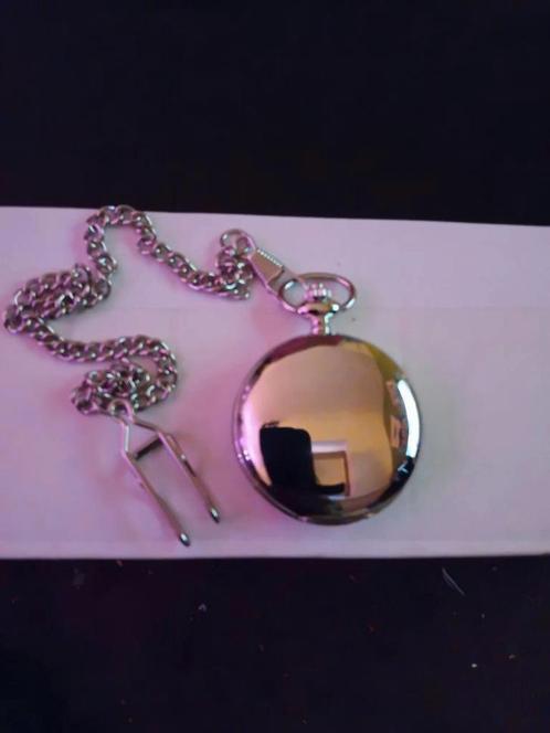 ZILVEREN HEREN ZAKHORLOGE MET BIJGORENDE KETTING, Handtassen en Accessoires, Horloges | Heren, Nieuw, Zakhorloge, Overige merken