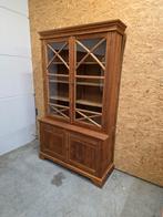 Mooie massief teakhouten vitrinekast/buffetkast 130,5cm, Huis en Inrichting, Kasten | Buffetkasten, Ophalen, Gebruikt