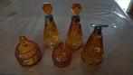 Amberkleurig antiek art deco parfum-, verzorgingsset, Ophalen