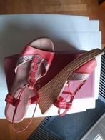 Jolies sandales à semelles compensées en cuir, Vêtements | Femmes, Chaussures, Porté, Enlèvement ou Envoi, Orange