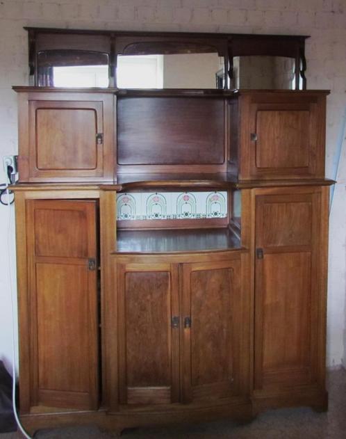 Twee identieke vintage kasten notelaar, Huis en Inrichting, Kasten | Buffetkasten, Gebruikt, 150 tot 200 cm, 100 tot 150 cm, 25 tot 50 cm