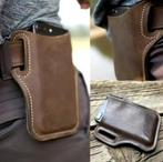 Telefoonholster Telefoonhouder Riemhouder Donkerbruin Bruin, Ophalen of Verzenden, Nieuw